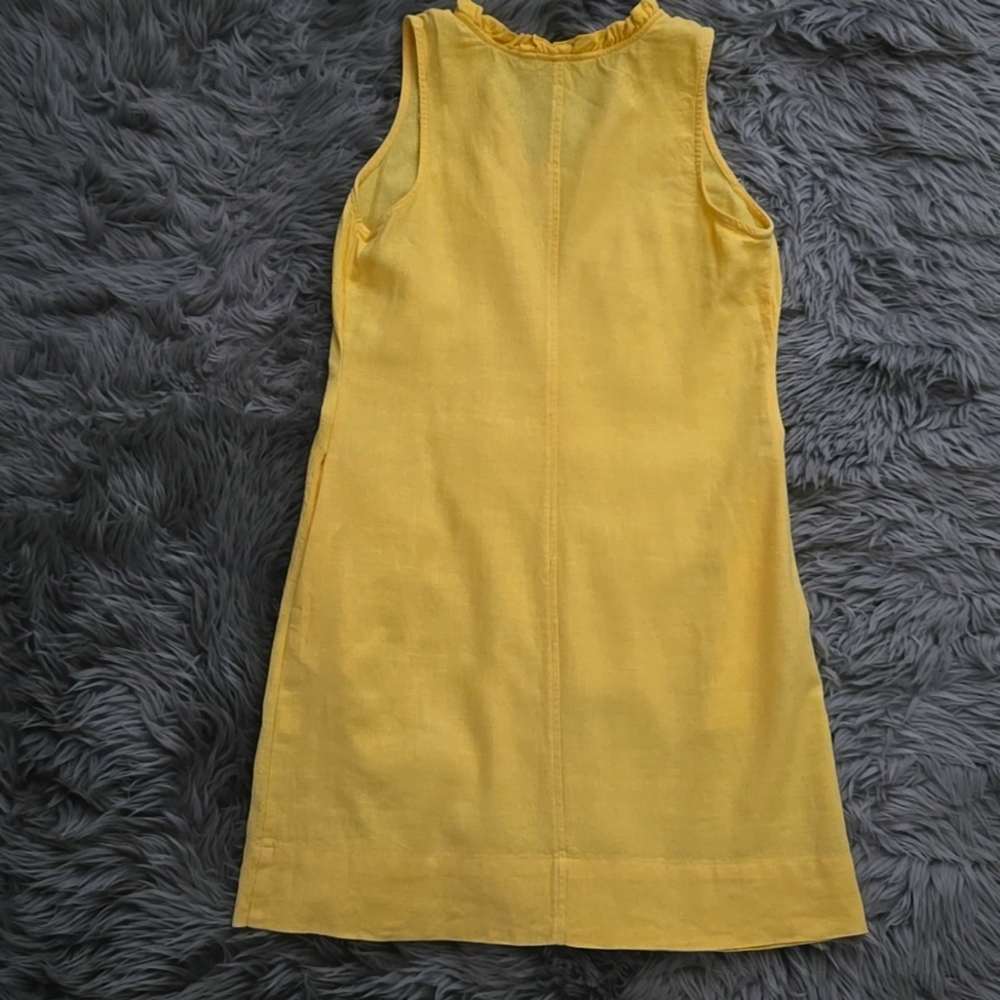 Briggs Yellow V-Neck Linen Sheath Dress with Pockets - Picture 5 of 5